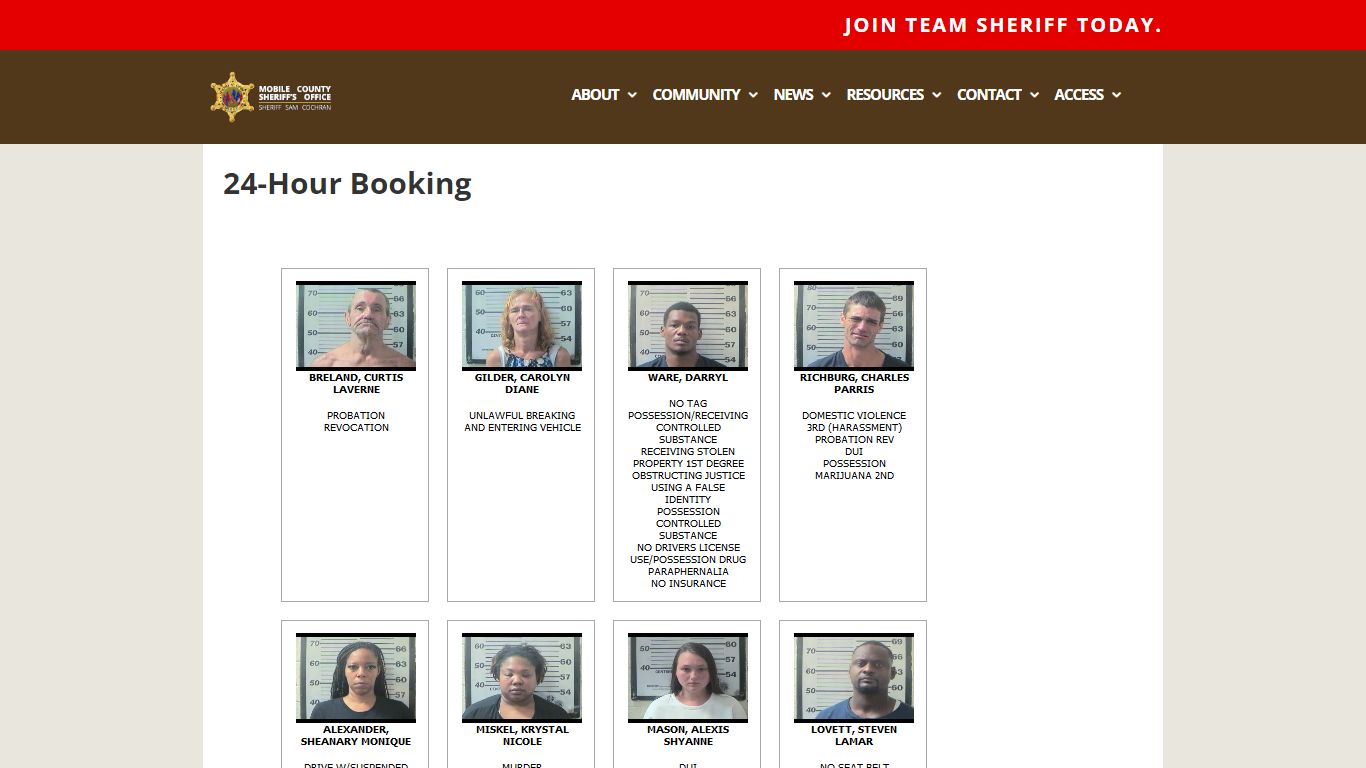 24-Hour Booking | Mobile County Sheriff's Office